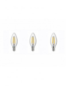 Set 3 becuri led, lumanare, E14, 4W(35W), 400 lm, lumina calda, A+, GTV
