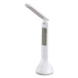 Lampa de birou LED 4W Justin 1515, dimabila, RGB, cu ceas si calendar, Rabalux