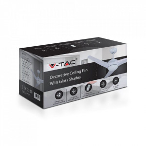 Candelabru cu ventilator 35W, led 15W, telecomanda pentru temperatura de culoare a luminii, alb, V-TAC
