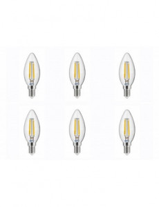Set 6 becuri led, lumanare, E14, 4W(35W), 400 lm, lumina calda, A+, GTV
