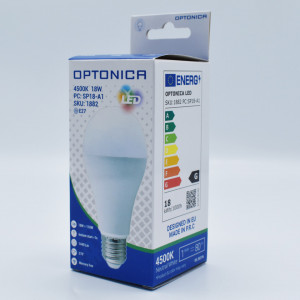 Bec led 18W (110W), E27, 1440 lm, lumina neutra (4500K), opal, Optonica