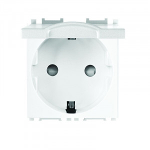 Priza standard german cu capac 2 module Thea Modular Panasonic, Alba