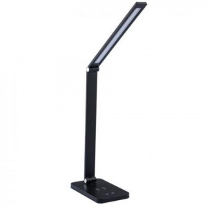Lampa de birou Ingrid 7W(420lm), control touch, dimabil, temperatura luminii in 5 trepte, incarcator(5W) wireless, usb, negru, MasterLED