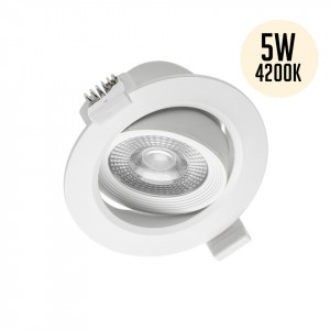 Spot led rotund incastrat orientabil, 5 W, lumina neutra, 400 lm, GTV