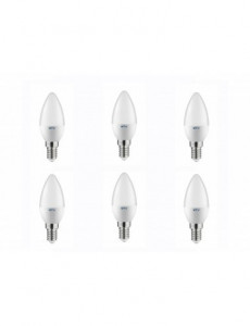 Set 6 becuri led lumanare, E14, 6W(40W), 470 lm, lumina calda,A+, GTV