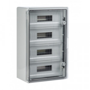 Panou 30x40x17 ABS 12x2 sigurante, neechipat, IP65 usa transparenta