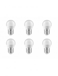 Set 6 becuri led sferice E27, 3W(21W), lumina calda, 200 lm, A+, G-Tech