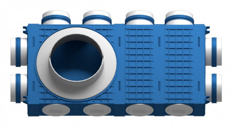 Distribuitor 8 cai x 75 DN160 marit plastic ABS triplu tratat