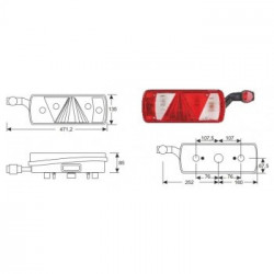 Lampa stop dreapta cu lampa gabarit semiremorca Ecopoint2