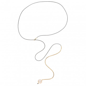 colier cu perla de cultura  din gold filled de 14k/20 pe snur