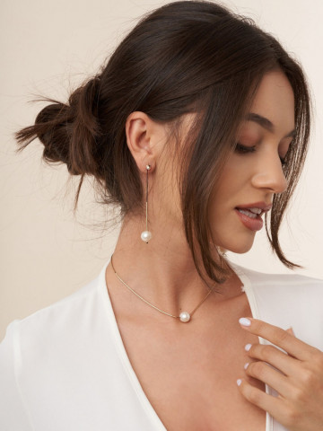 colier din gold filled de 14k/20 si perla de cultura Corina Mardari