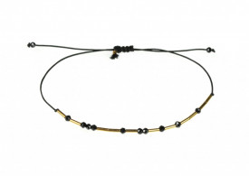 bratara Spinel Drops din gold filled de 14k/20 si spinel negru
