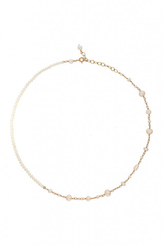 colier la baza gatului cu perle de cultura si elemente din gold filled de 14k/20 Pearl Fusion III