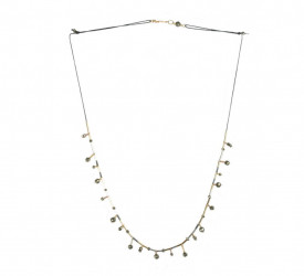 Colier in design minimalist realizat manual din  gold filled 14k/20, argint si margele de pirita, Corina Mardari & moonSun project.