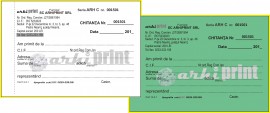 Chitantier A6, 50 set x 2ex, alb-negru, personalizat