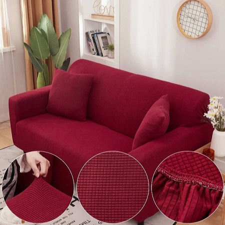 Husa elastica pentru canapea 3 locuri, culoare Bordo