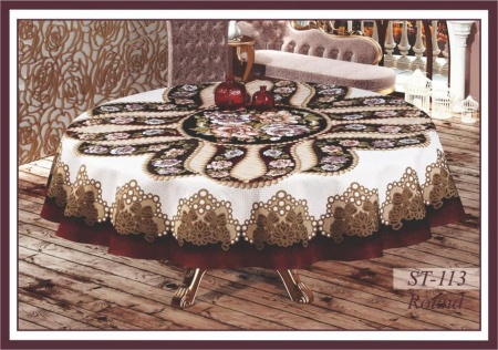 Fata de masa rotunda Goblen 3D, 160 cm - cod STR-113