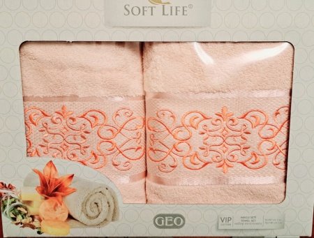 Set 2 prosoape 100% bumbac, 50 x 90/70 x 140, roz