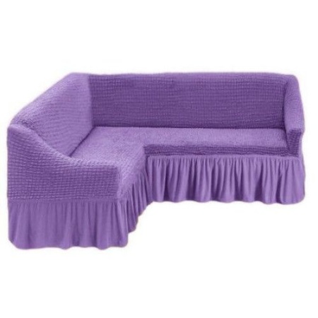 Husa elastica si creponata pentru coltar, cu volanas, culoare Lila