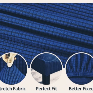 Set 6 huse elastice pentru scaune culoare Albastru