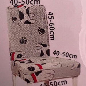 Set 6 huse elastice pentru scaune, model Dog