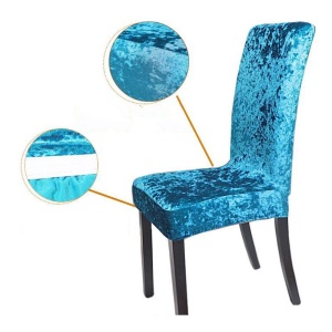 Set 6 huse pentru scaune, elastice si catifelate, culoare Cenusiu