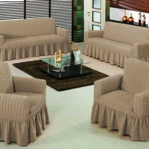 Set huse canapea 3 Locuri 2 Locuri si doua fotolii - 3.2.1.1. Bej cacao cu lapte