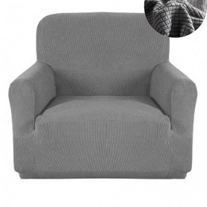 Husa elastica si plusata pentru fotoliu + fata perna, culoare Bordo