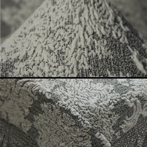 Set 6 huse Multielastice Jacquard pentru scaune, cu volanas, Gri
