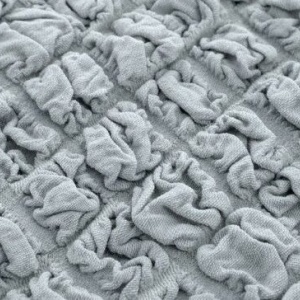Husa elastica si creponata pentru coltar, cu volanas, culoare Bordo