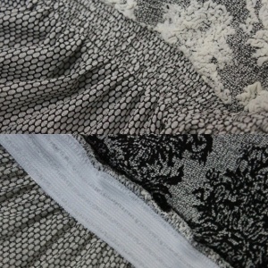 Set 6 huse Multielastice Jacquard pentru scaune, cu volanas, Crem