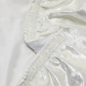 Set 6 huse pentru scaune, elastice si catifelate, culoare Alb