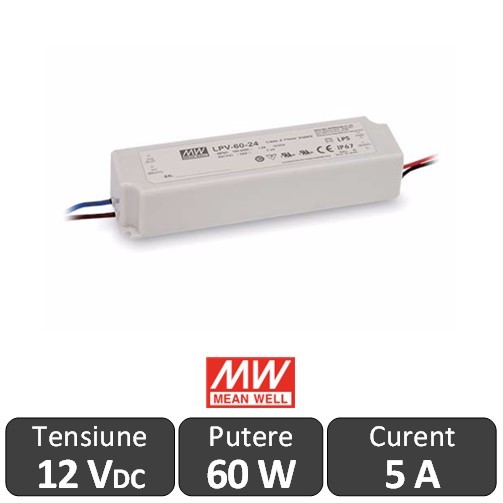 Sursa alimentare LED 60W 12V IP67