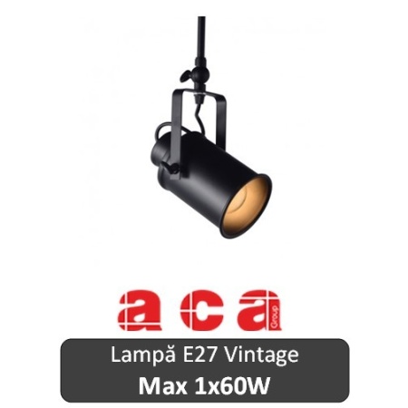 Lampă suspendată Aca Lighting 1xE27 Negru sau Alb-Auriu