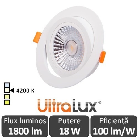 Spot Led Rotund 18W 4200K (Alb-Neutru) LLVP