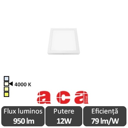 Aca Lighting Panou Led Pătrat Arca 12W