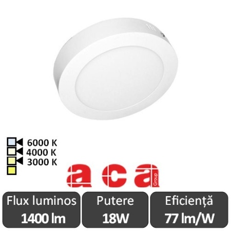 Aca Lighting Panou Led Rotund Arca 12W