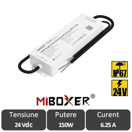 Sursa 150W 24V IP 67 si controller Smart WiFi/Bluetooth