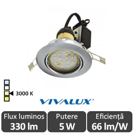 Vivalux ARLO LED 5W GU10 3000K ( Alb-Cald )