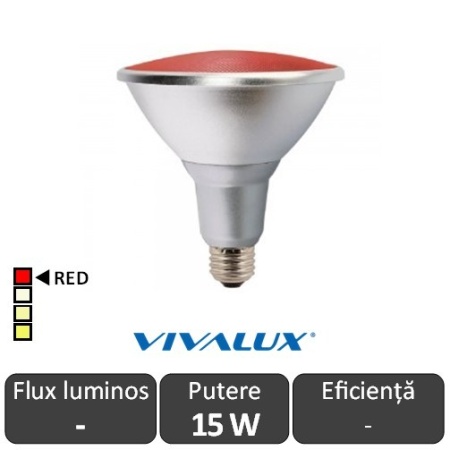 Vivalux PAR38 LED 15W E27 Roșu