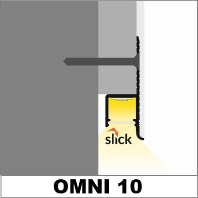 Profil LED încastrat OMNI 10, aluminiu anodizat, lungime 2m