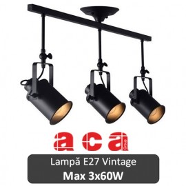 Lampă suspendată Aca Lighting 3xE27 Negru sau Alb-Auriu