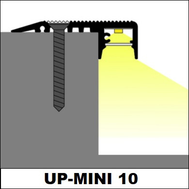 Profil LED de trepte UP-MINI 10, aluminiu anodizat, lungime 2m