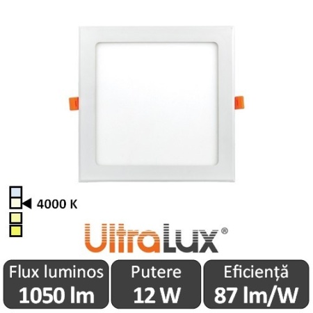 Ultralux Panou Led 12W Alb-Neutru LPS1240