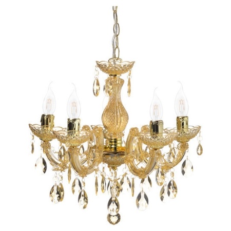 CORP SUSPENDAT ACA LIGHTING SF3505PAM METAL AURIU ACRIL AMBRA E14