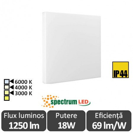 Plafonieră LED SPECTRUM NYMPHEA ECO 2 LED 18W alb-cald/neutru sau rece