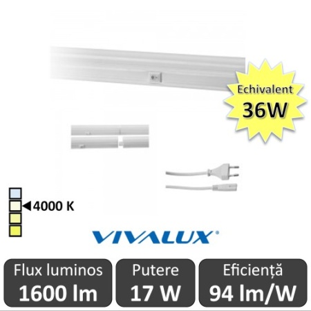 Vivalux Tub SPICA LED  17W T5 1180mm 4000K alb-neutru