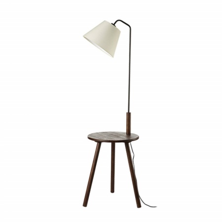 LAMPADAR ACA LIGHTING TF176991FWB LEMN INCHIS TEXTIL BEJ METAL NEGRU E27