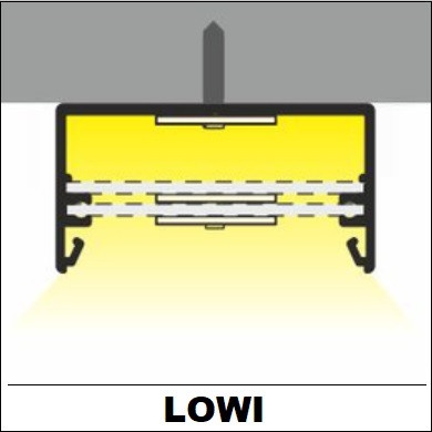 Profil LED aparent LOWI C10, aluminiu neanodizat, lungime 2m