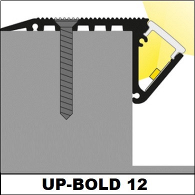 Profil LED de trepte UP-BOLD12, aluminiu anodizat, lungime 2m